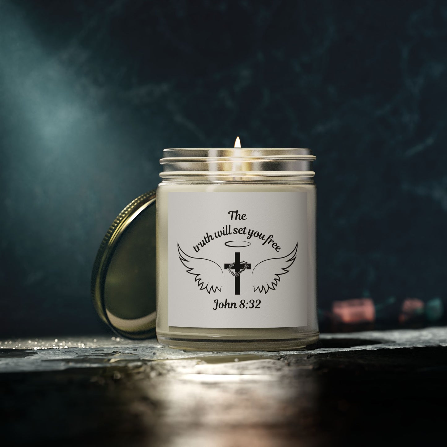 John 8:32 KJV Scented Candle The Truth Shall Make You Free Inspirational Christian Gift