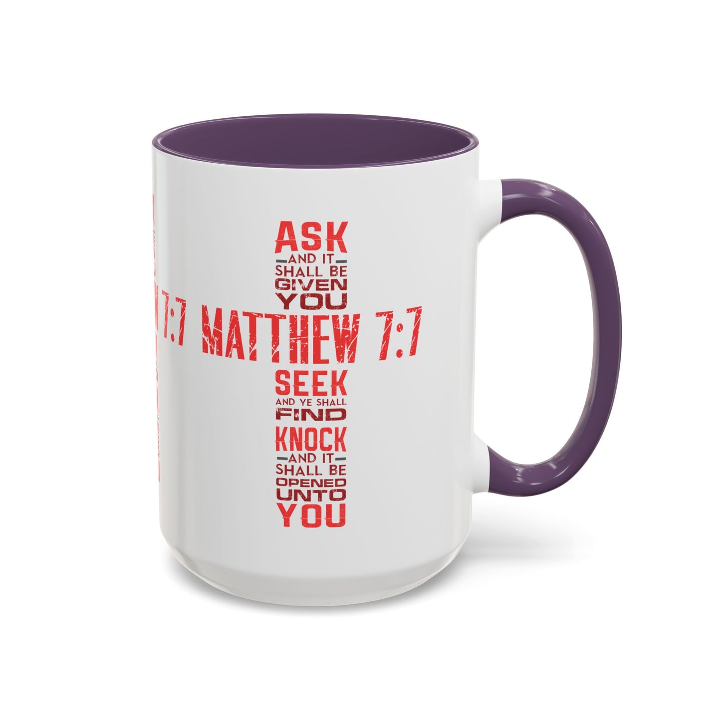 Seek and Find: Matthew 7:7 KJV Bible Verse Coffee Mug Inspirational Christian Gift