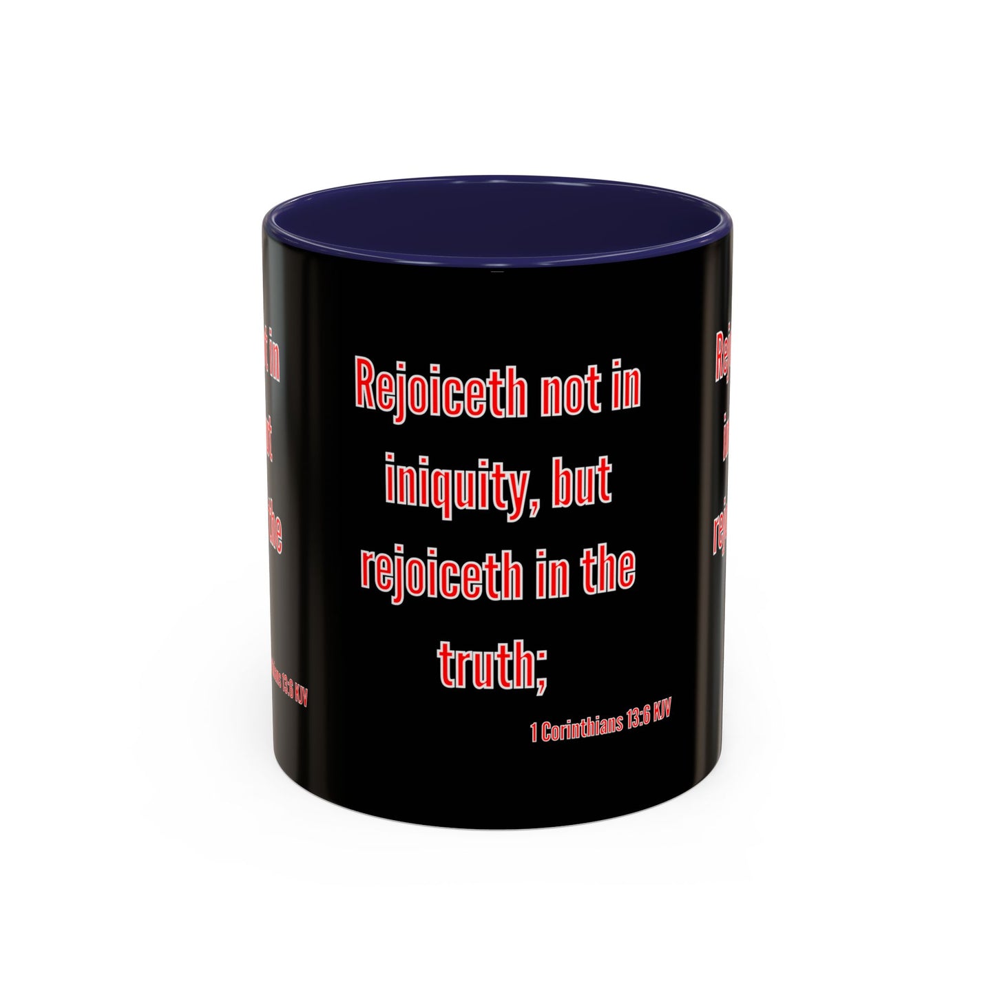 1 Corinthians 13:6 KJV Coffee Mug Rejoiceth in the Truth Inspirational Faith Based Gift For Believers