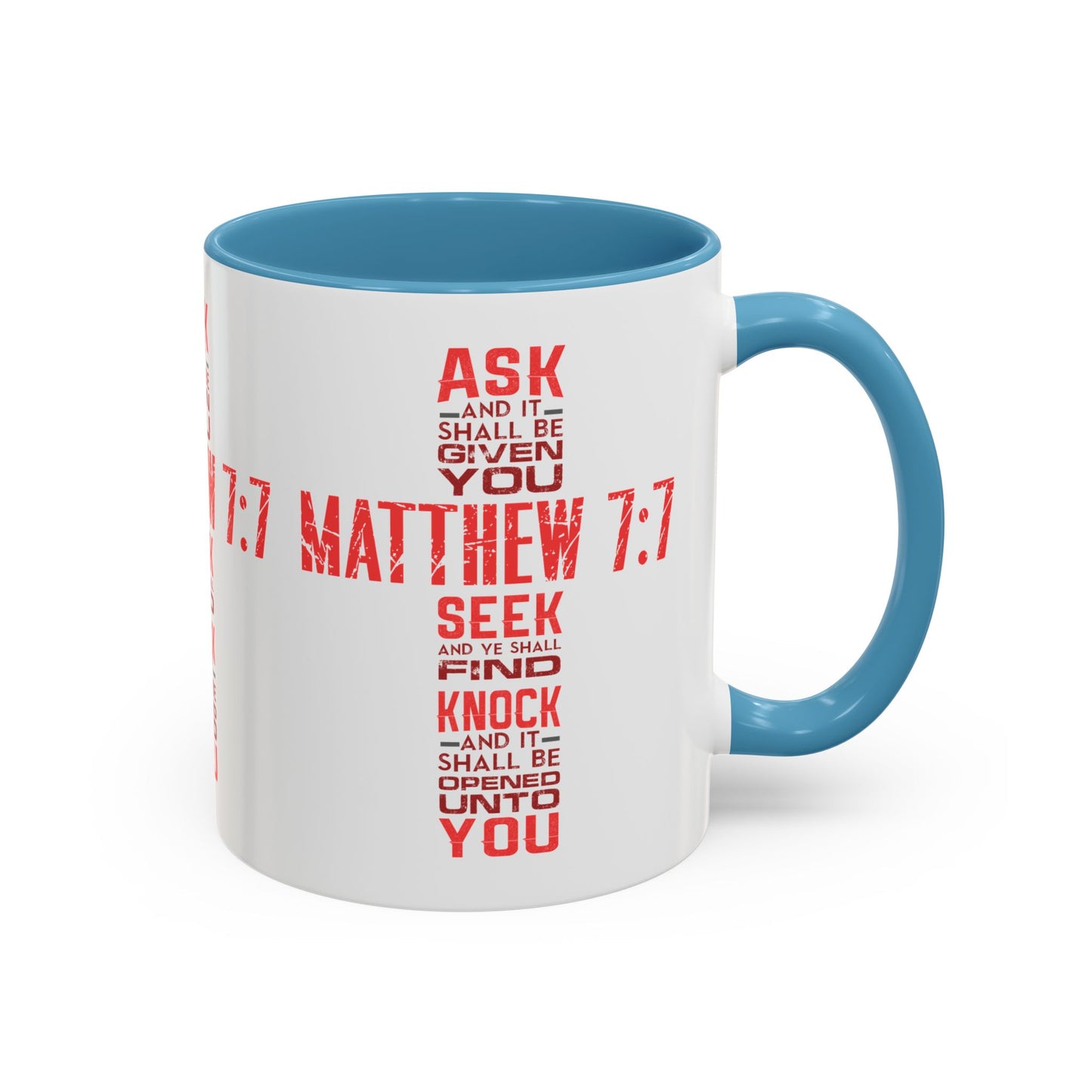 Seek and Find: Matthew 7:7 KJV Bible Verse Coffee Mug Inspirational Christian Gift