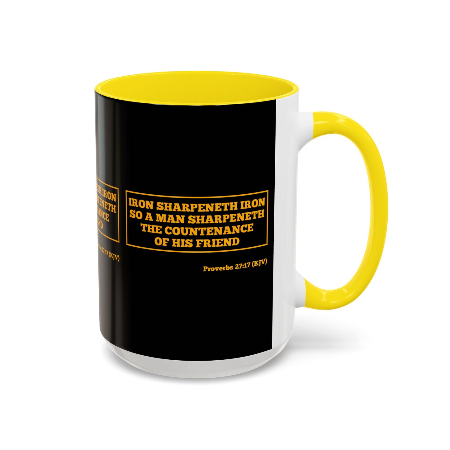 Proverbs 27:17 KJV Coffee Mug Iron Sharpens Iron Inspirational Faith Based Gift For Believers