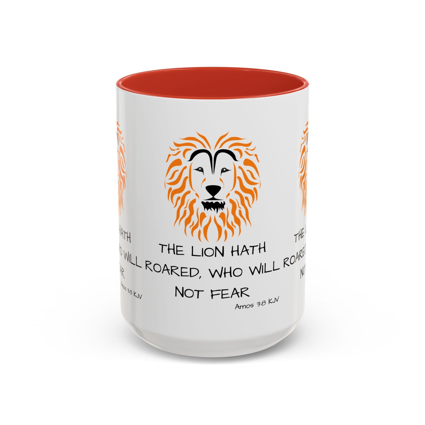 Amos 3:8 KJV Coffee Mug The Lion Hath Roared Biblical Christian Gift for Faith-Based Coffee Lovers