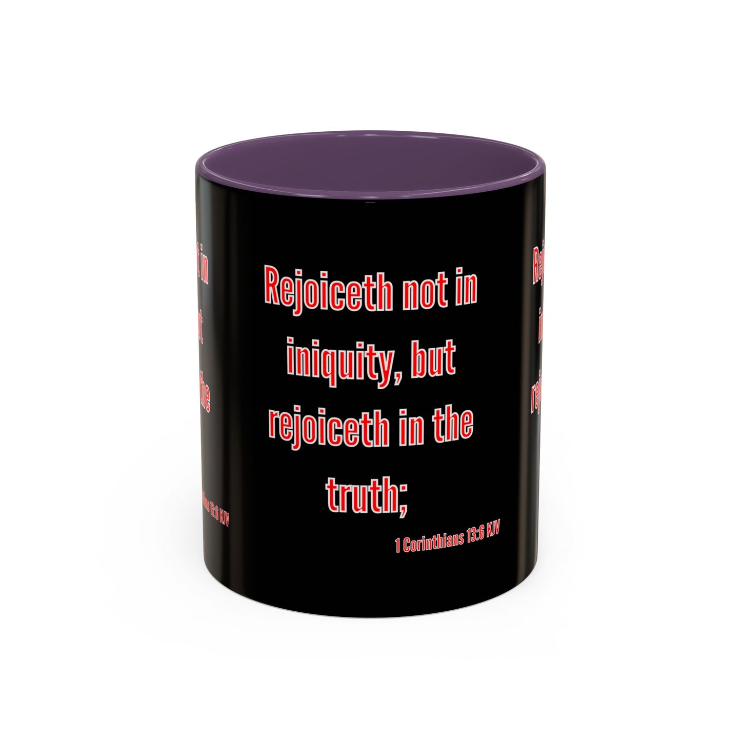 1 Corinthians 13:6 KJV Coffee Mug Rejoiceth in the Truth Inspirational Faith Based Gift For Believers