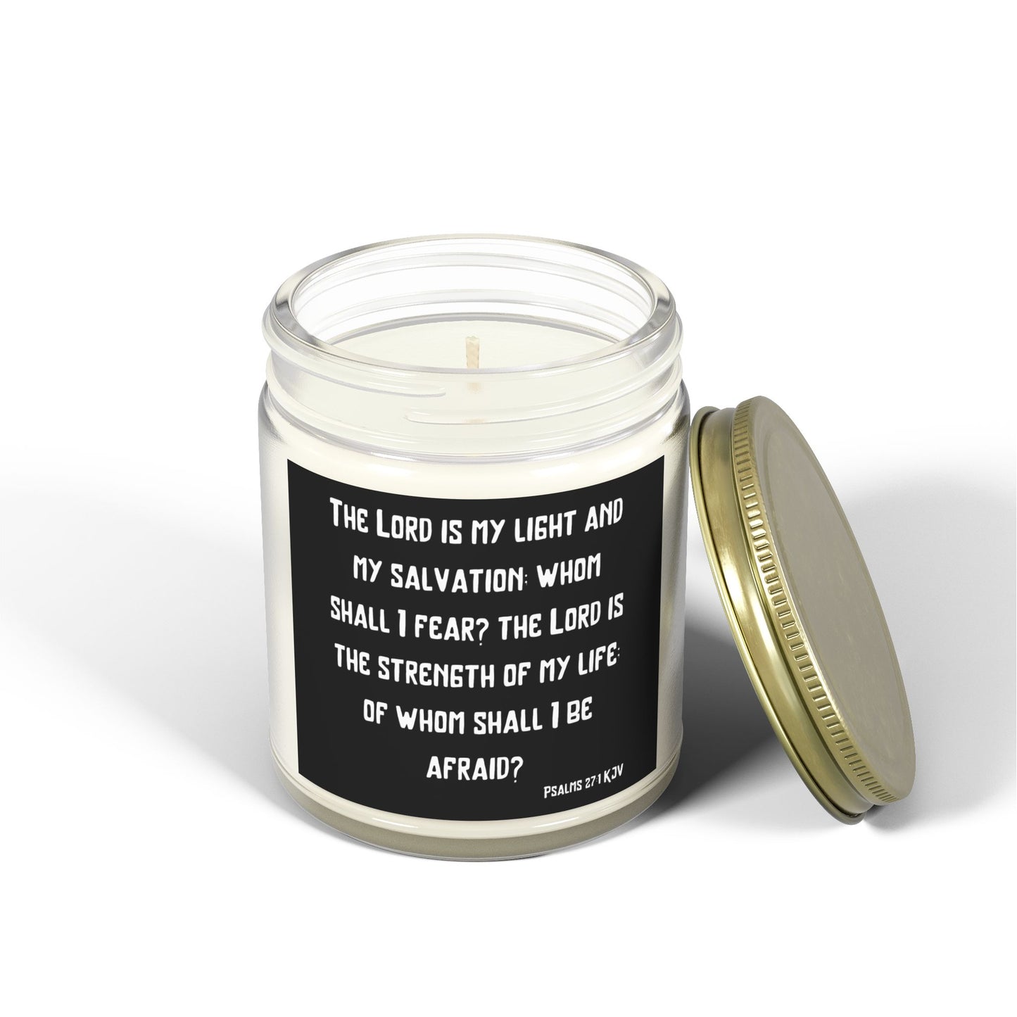 Psalms 27:1 KJV Scented Candle The Lord is My Light and My Salvation Inspirational Christian Gift for Faith Based Candle Lovers