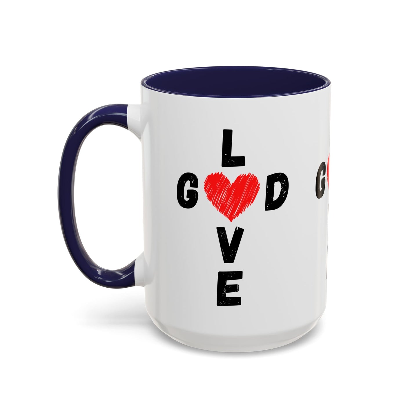 Love God Cross Shaped Coffee Mug Inspirational Christian Gift for Faith-Based Living