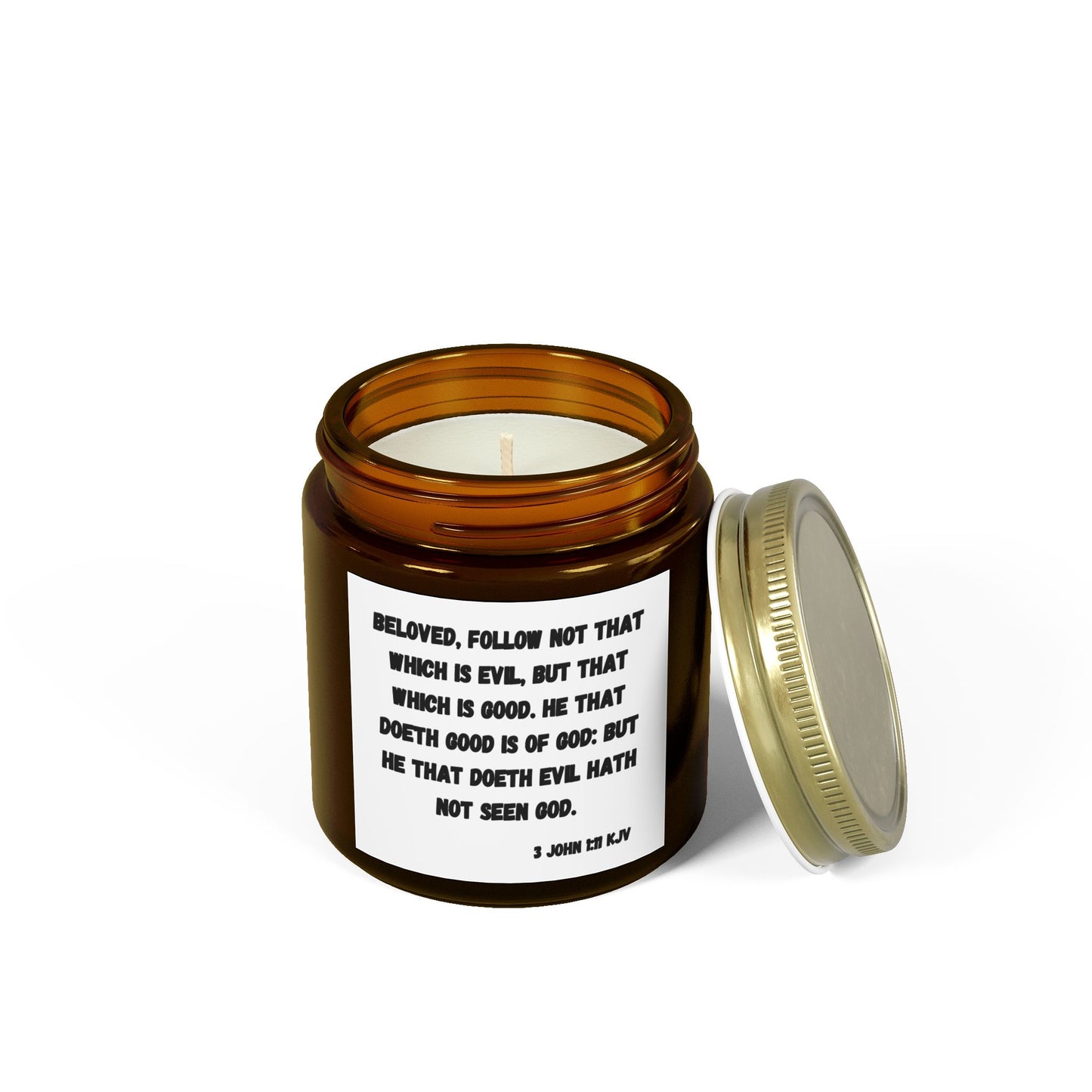 3 John 1:11 KJV Scented Candle Beloved Follow Not That Which is Evil Inspirational Christian Gift for Faith Based Candle Lovers