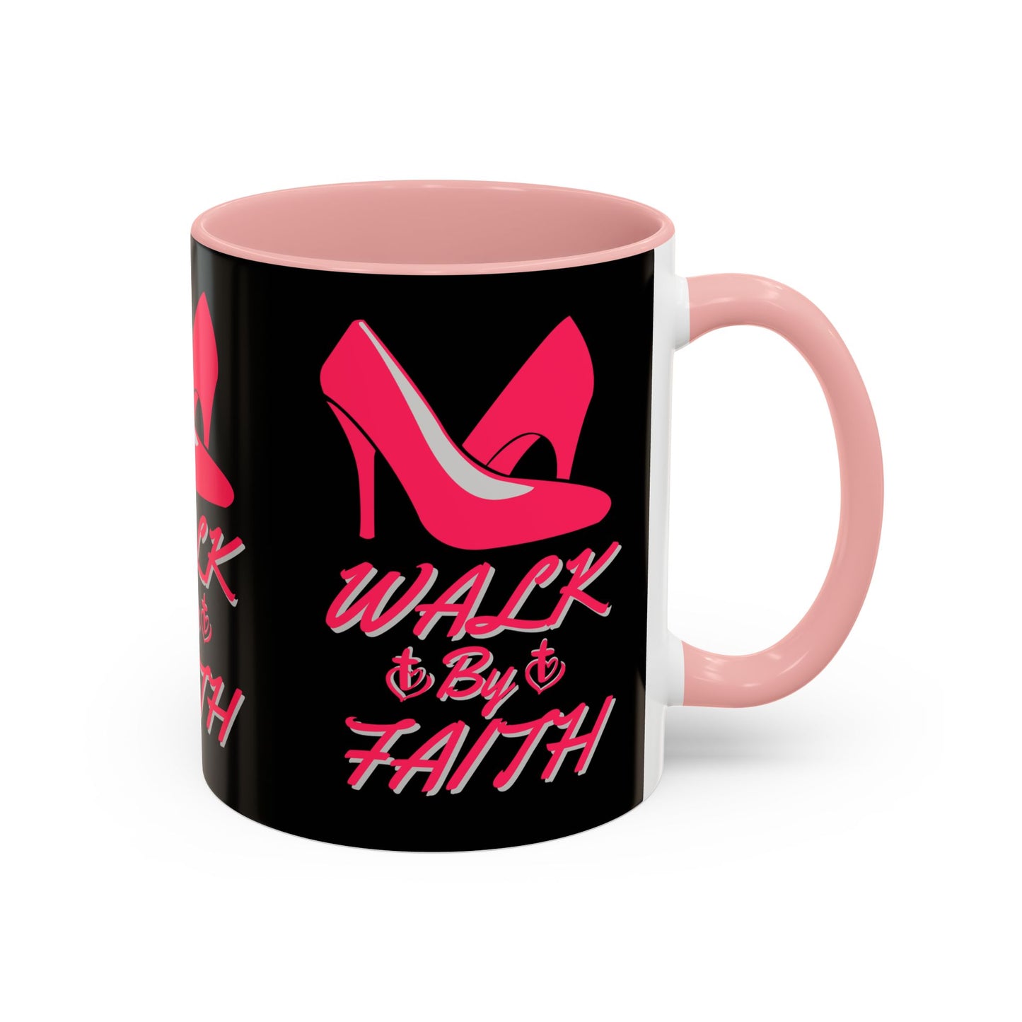 Walk By Faith Biblical Coffee Mug with High Heel Design Christian Gift for Her