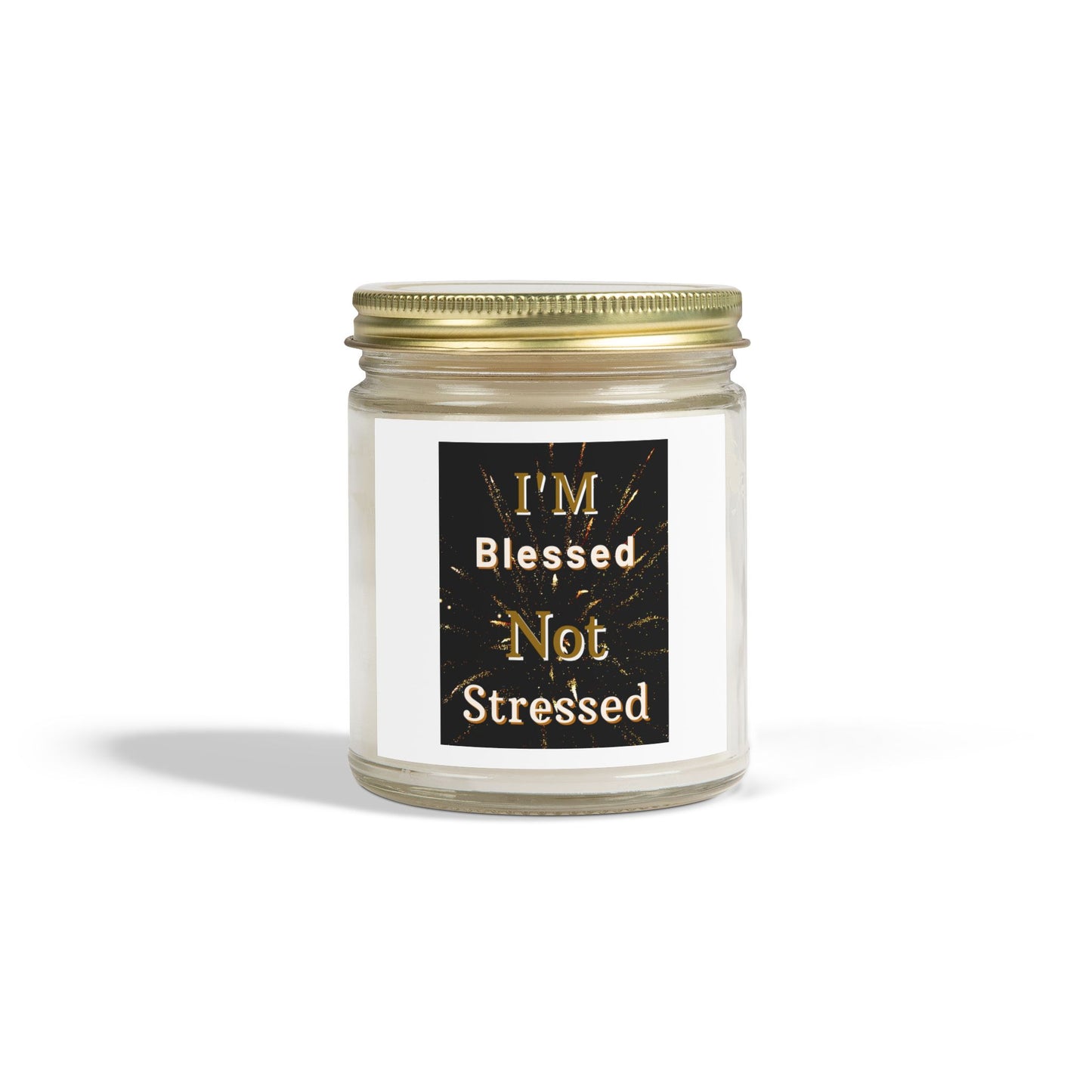 I'm Blessed Not Stressed Scented Candle Inspirational Christian Gift for Faith-Based Living