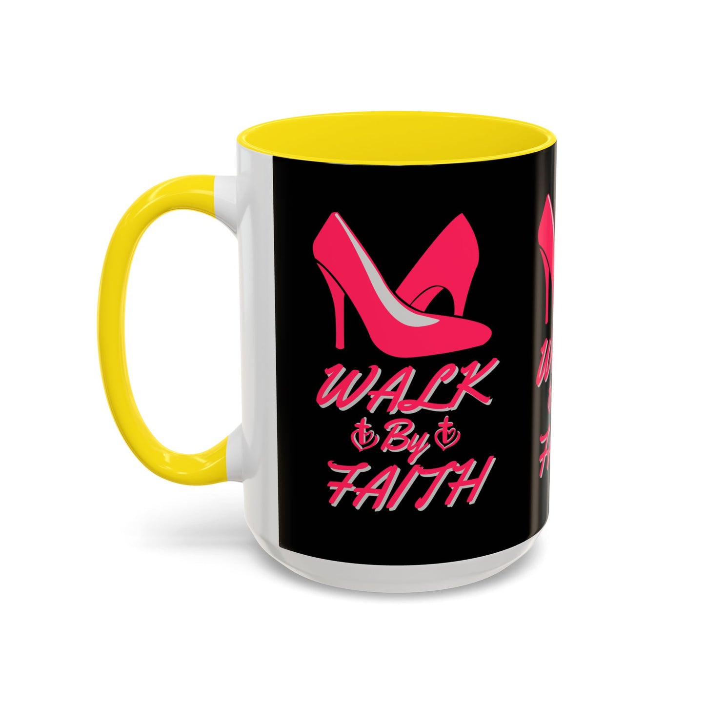 Walk By Faith Biblical Coffee Mug with High Heel Design Christian Gift for Her